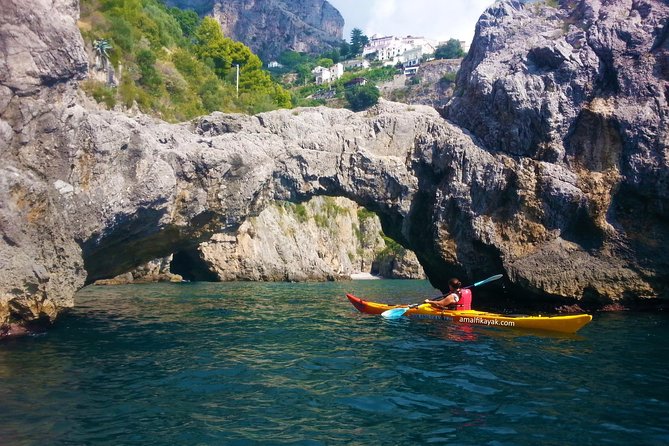 Amalfi Coast Kayak Tour: Explore Caves, Arches & Hidden Beaches - Getting set up with a double kayak