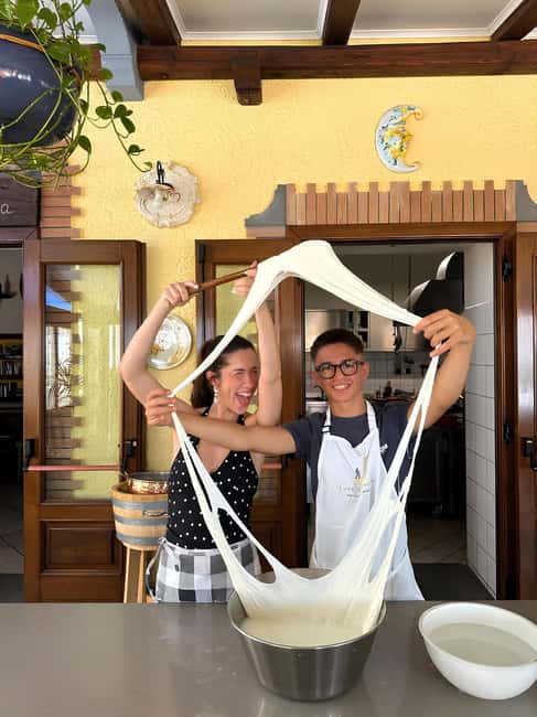 Amalfi Coast: Make Fresh Pasta, Mozzarella, & Tiramisù - Turning milk into fresh mozzarella