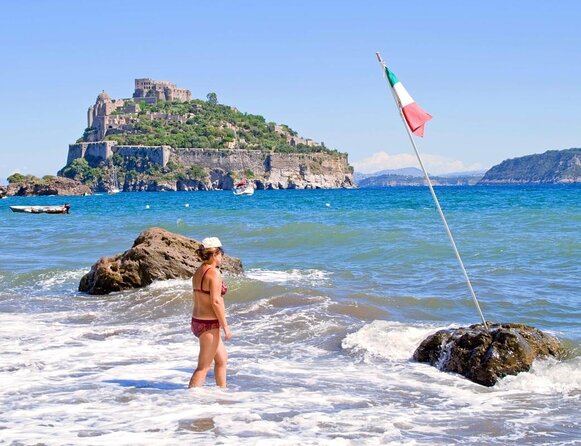 Boat excursion with lunch on board to discover Ischia - Maronti Beach, fumaroles, and Cavascura