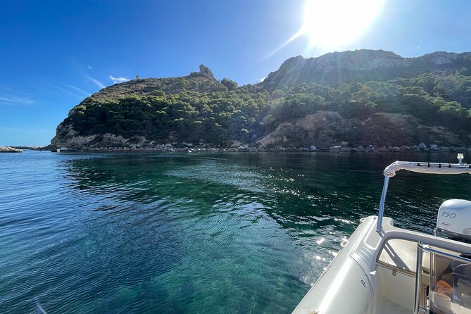 Boat Tour at Devil's Saddle: 4 Swim Stops, Snorkeling & Prosecco - Grotta dei Colombi is seen from the sea