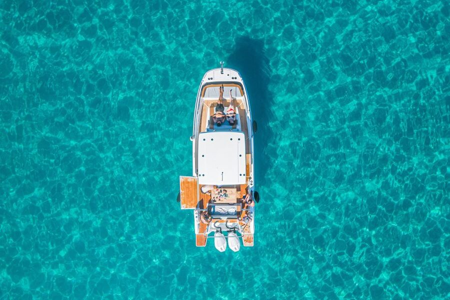 Cagliari: Luxury Motorboat Tour with 3 Swim Stops & Wine - Cala Mosca, the first chance to swim