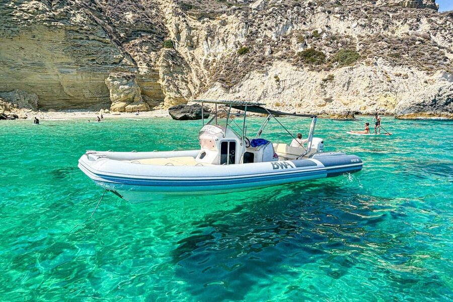 Cagliari: Zodiac Boat Tour, 3-4 SwimStops, Wine & Snorkeling - The final stop around Sella del Diavolo