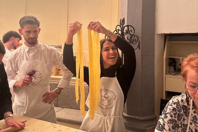 Florence: Flambé Cheese Wheel Truffle Pasta Class & Tiramisù - Making two types of pasta, not just watching