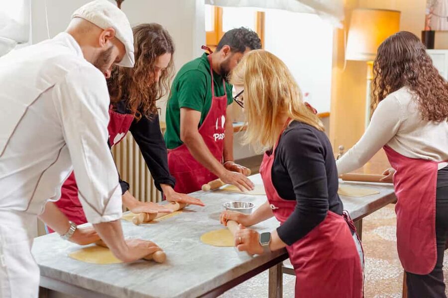 Florence: Lasagna and Spaghetti-Making Class - Rolling dough into lasagna sheets