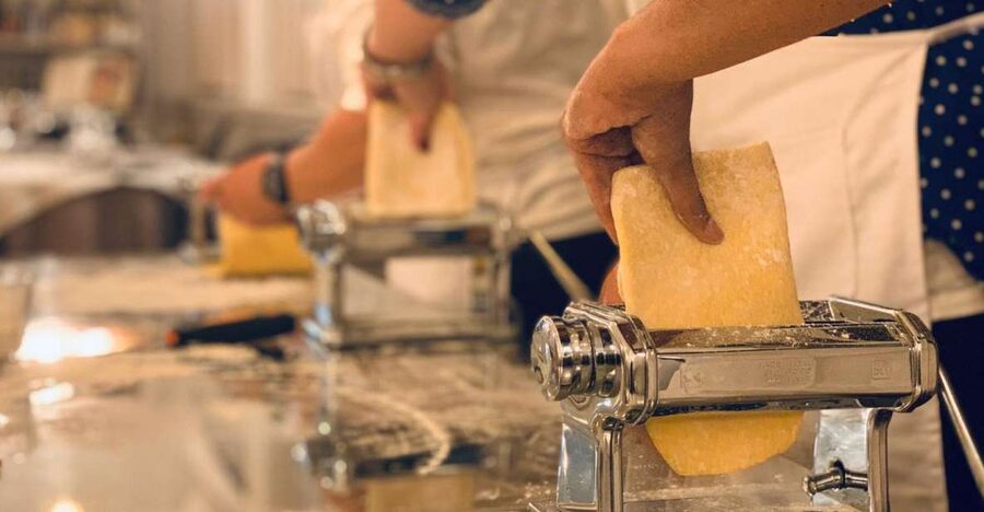 Florence: Pasta & Tiramisu Cooking Class with Unlimited Wine - Making pasta from scratch in central Florence