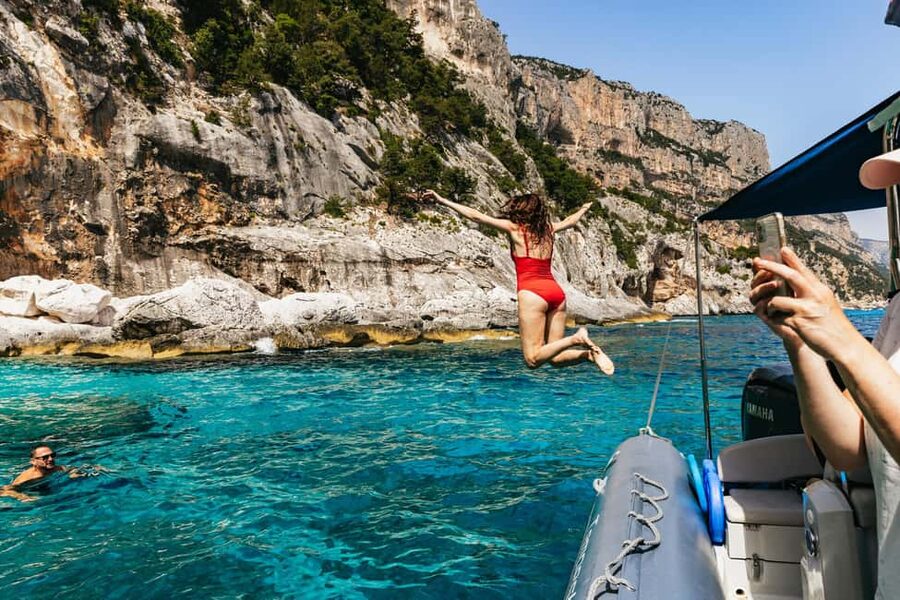 From Cala Gonone: Gulf of Orosei Dinghy Trip - Cala Luna gives you the first long beach stop