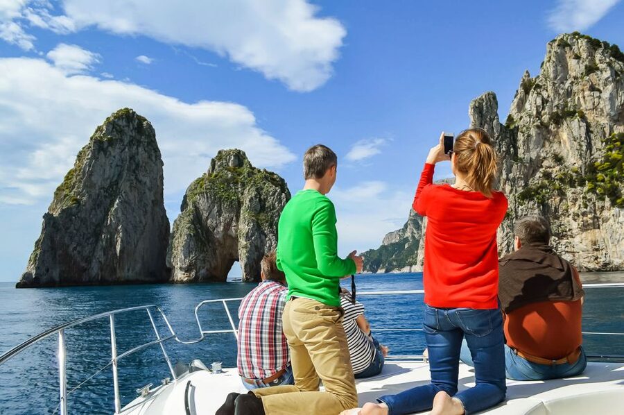 From Naples: Capri Guided Tour with Ferry Tickets & Minibus - Meeting at Molo Beverello and crossing the Gulf
