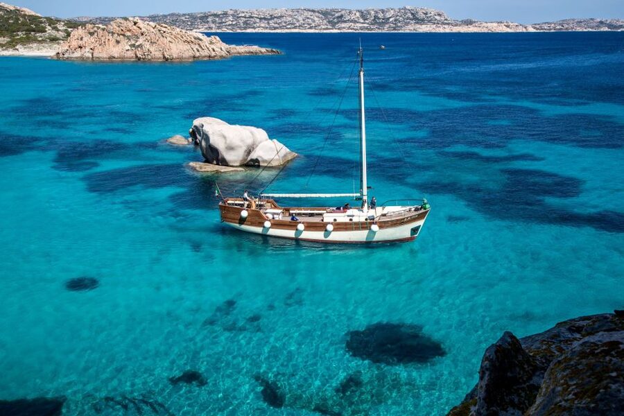 From Palau or La Maddalena: Archipelago Sailing Ship Tour - Santa Maria: a clear-water swim stop