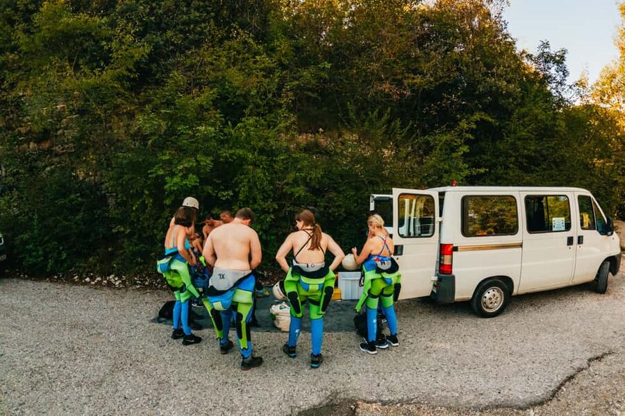 From Tignale, Lake Garda: Beginner-Friendly Canyoning Tour - Safety briefing before the first jump