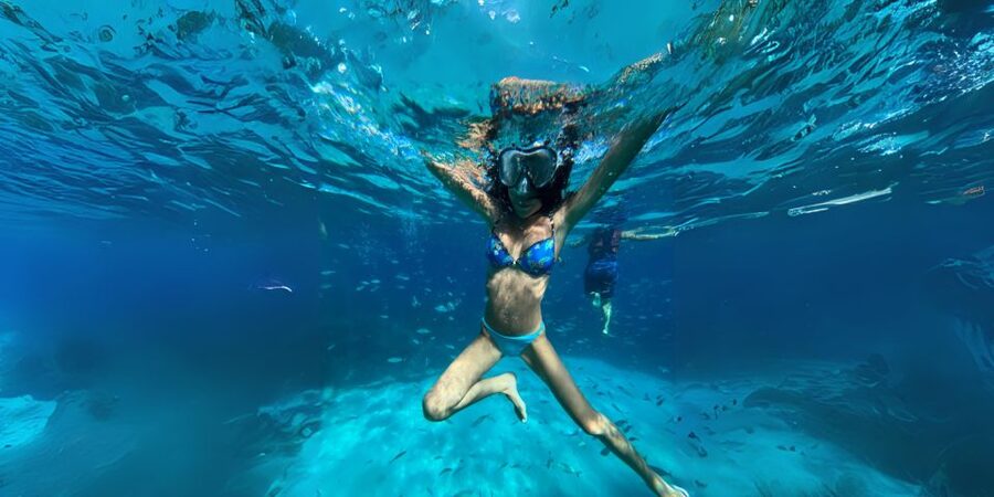 From Trapani: Favignana and Levanzo Egadi Island Day Cruise - Cala Azzurra begins the swimming day