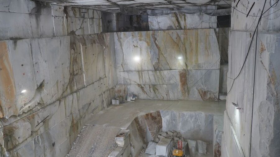 From Tuscany Carrara: Marble Quarries Tour by Jeep - A terraced quarry viewpoint in Miseglia
