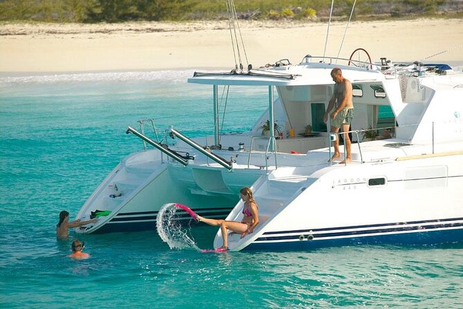 Luxury catamaran from Porto Rafael-Palau to the Maddalena Archipelago - Spargi brings the first turquoise-water swim