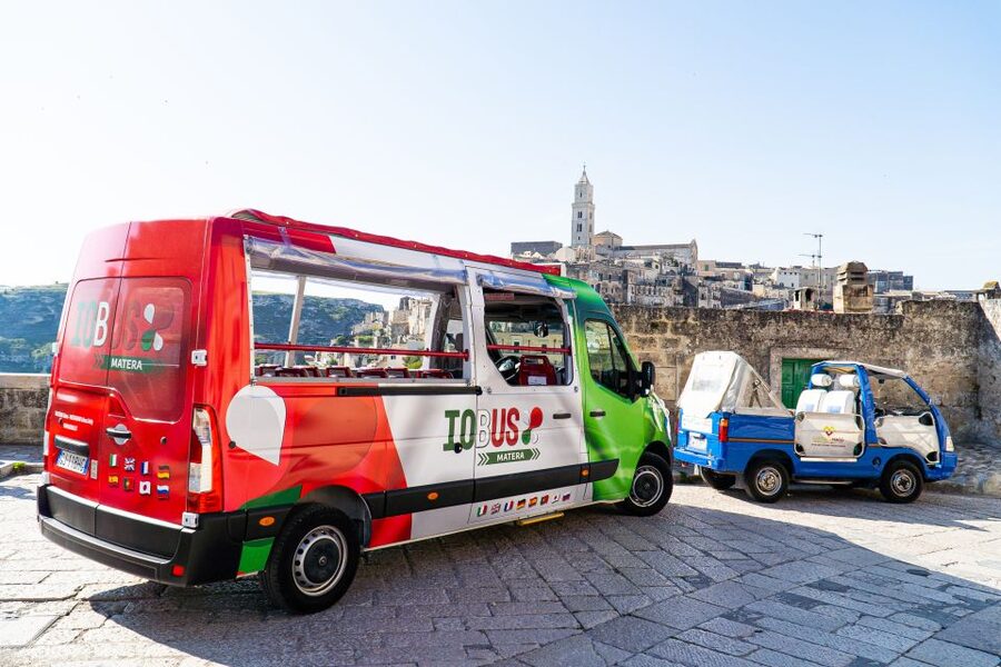 Matera: Open Top Bus Tour with Entrance to Casa Grotta - Sant’Agostino and the descent toward the old quarters
