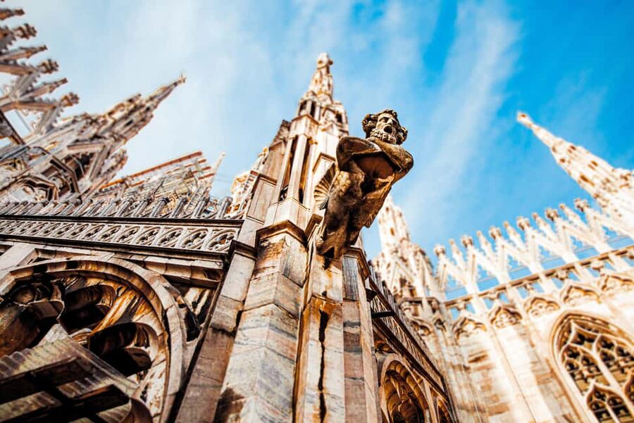Milan Duomo Cathedral and Rooftop Terrace Guided Tour - Taking the elevator toward the terraces