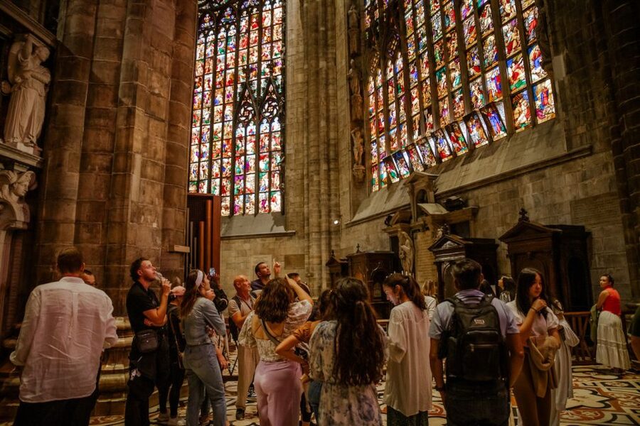 Milan: Priority Access Duomo and Rooftop Tour - Inside the cathedral, where scale takes over