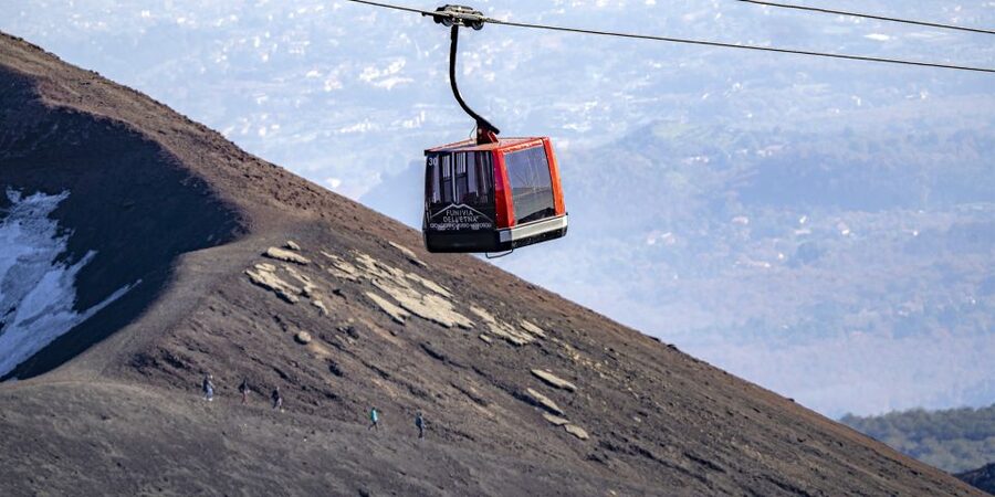 Mount Etna: Return Funivia dell'Etna Cable Car Ticket - What you see from the upper station