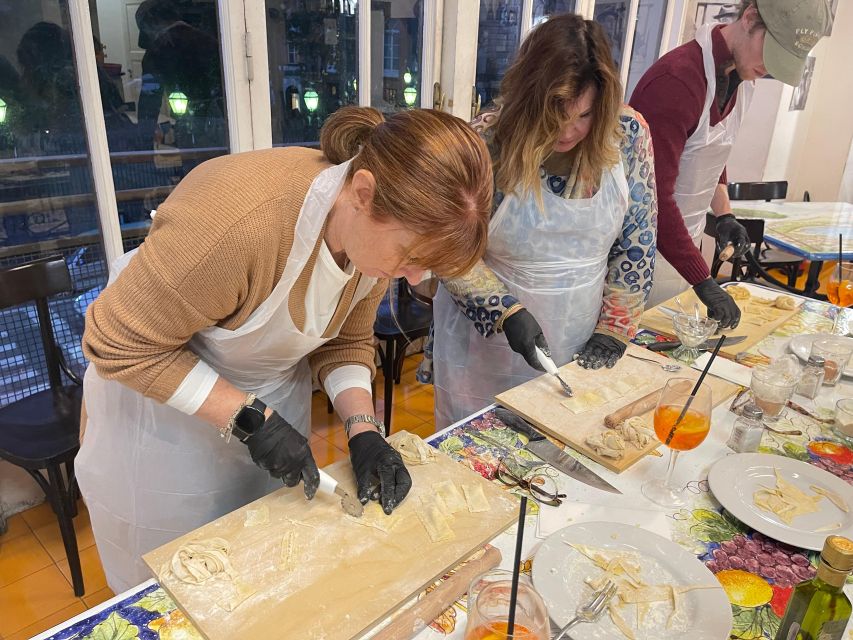Naples: Pasta Cooking Class with Tiramisù and a Drink - Kneading dough and making three pasta shapes
