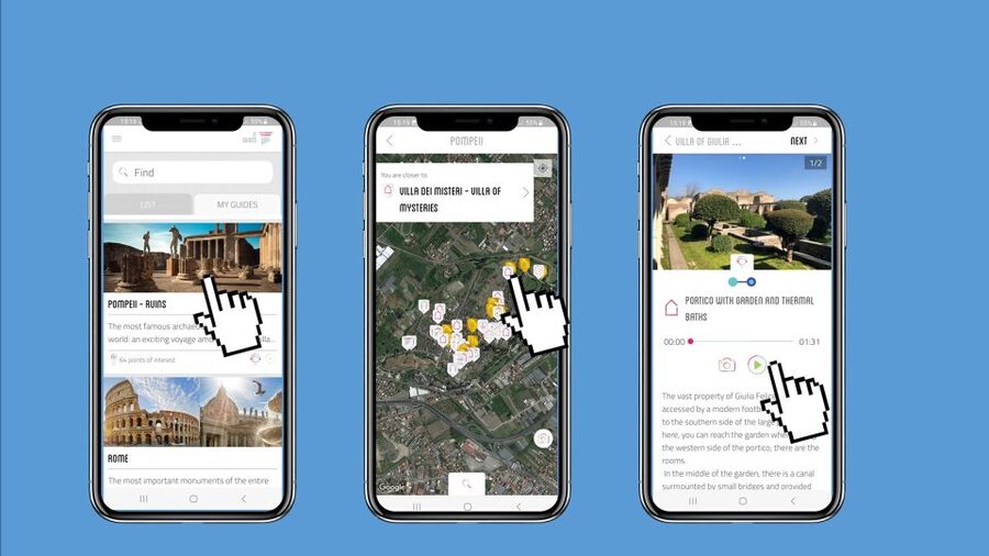 Naples: Pompeii Self Guided Audio Tour - How the geolocated map works in real use