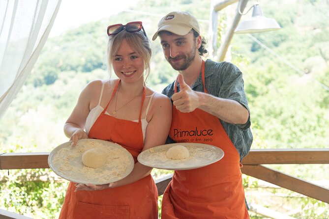 Pizza School with Wine and Limoncello Tasting in a Local Farm - Making dough with Francesco, Lia, and Anna