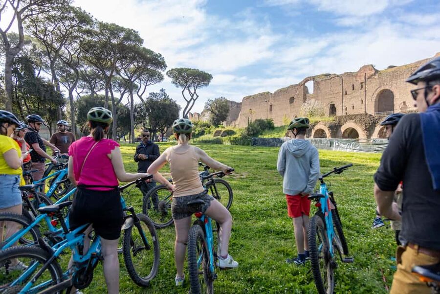 Rome:Appian Way E-bike Tour with Catacombs, Aqueducts & Food - Cycling past Maxentius and Cecilia Metella