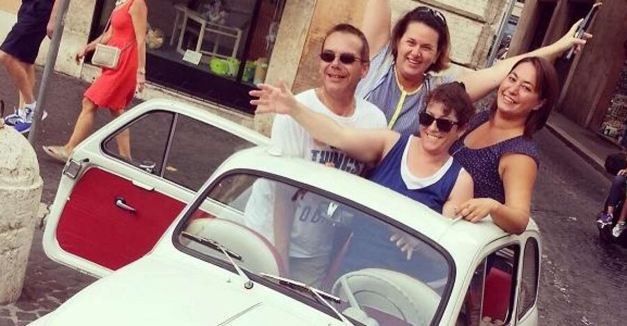 Rome Driving Tour By Vintage Fiat 500 - The Colosseum and Arch of Constantine