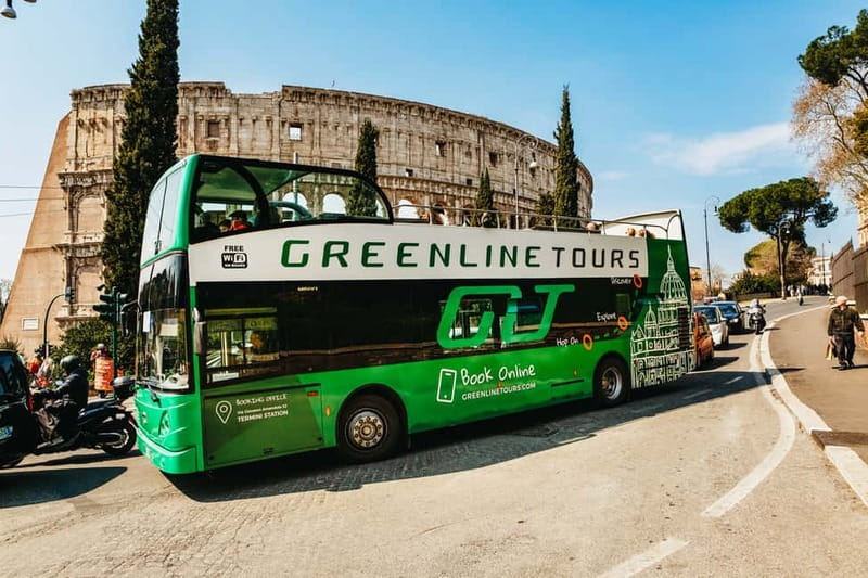 Rome:Hop-On Hop-Off Panoramic Open Bus Ticket 3 Circuits x 1 - Green Route: Ancient Rome and the historic center