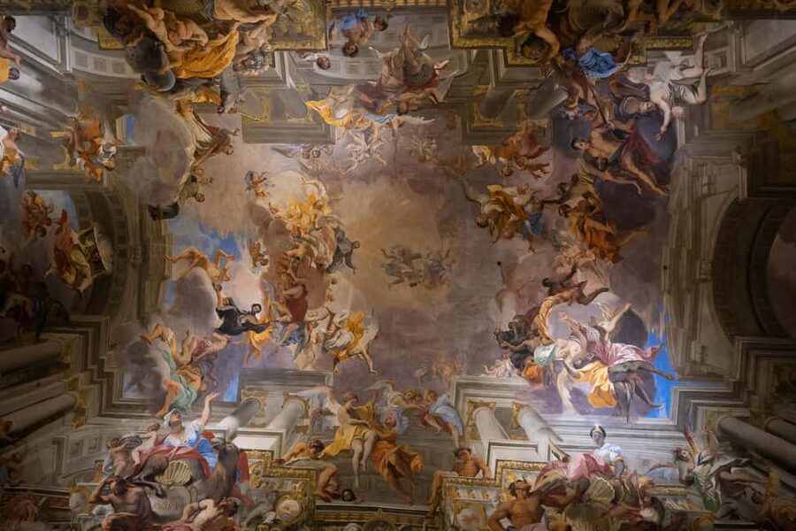 Rome: Moonlight Walking Tour – Free for Kids - Sant’Ignazio’s painted dome and Galleria Sciarra