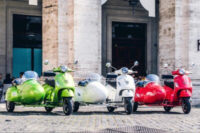 Rome Morning Vespa Sidecar Tour in Rome with Cappuccino