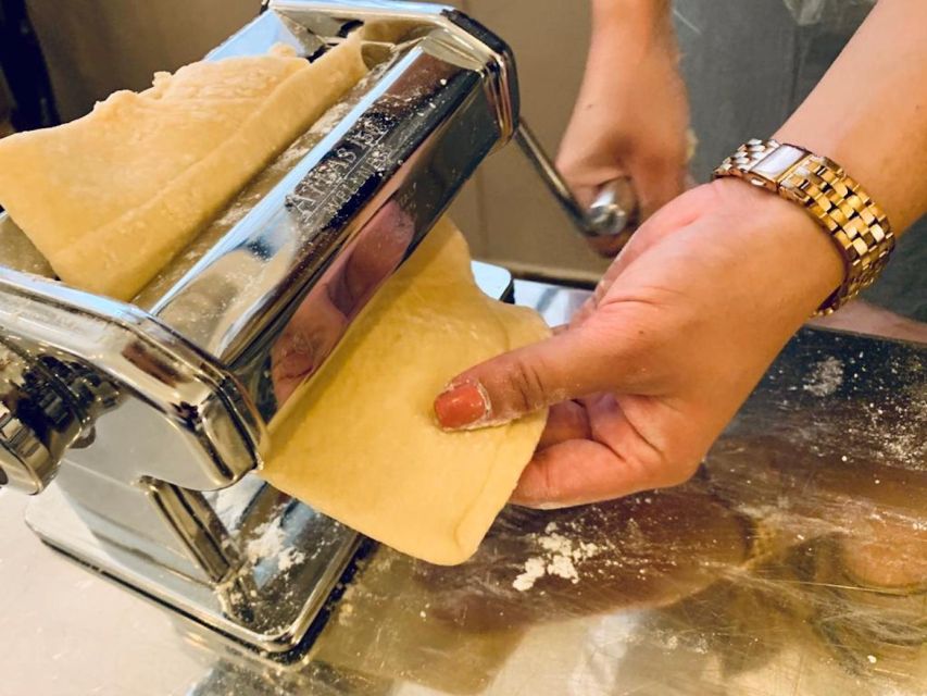 Rome: Roman Master Chef Cooking Class with Wine - Mixing dough and making fresh fettuccine