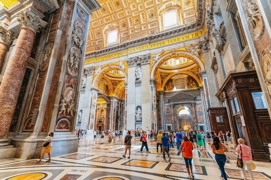 Rome: St. Peter's Basilica, Square and Grottoes Guided Tour - Entering St. Peter’s Basilica through security