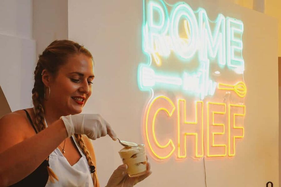 Rome: Traditional Pasta, Spritz & Tiramisu Cooking Class - Sitting down to eat what you made