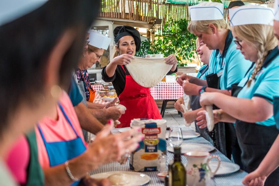 Sorrento: Pizza Making Class - Shaping and topping your own pizza