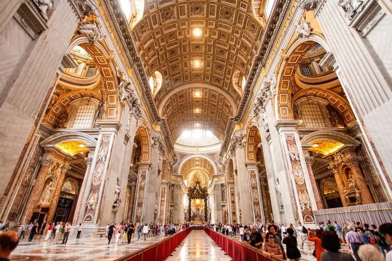 St Peter's Basilica Express Guided Tour with Dome Climb - Entering St Peter’s Basilica and seeing the main interior