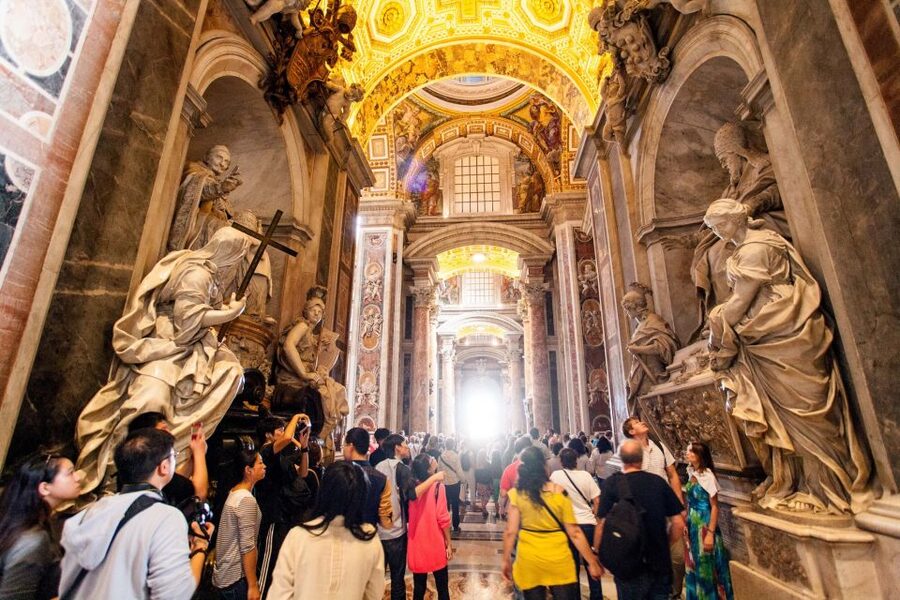 St Peter's Basilica Express Guided Tour with Dome Climb - Taking the elevator toward Michelangelo’s Cupola