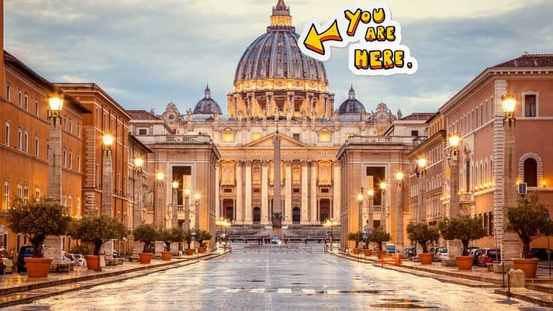 St. Peter's Dome Climb, Basilica and Vatacombs Tour - Crossing into Vatican City and taking the lift
