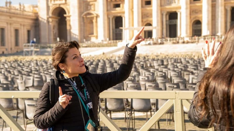 St. Peter's Dome Climb, Basilica and Vatacombs Tour - Starting beneath the colonnade