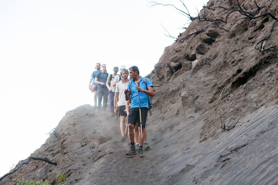 Stromboli: Sunset Trekking at Sciara del Fuoco - The old cemetery and the changing views